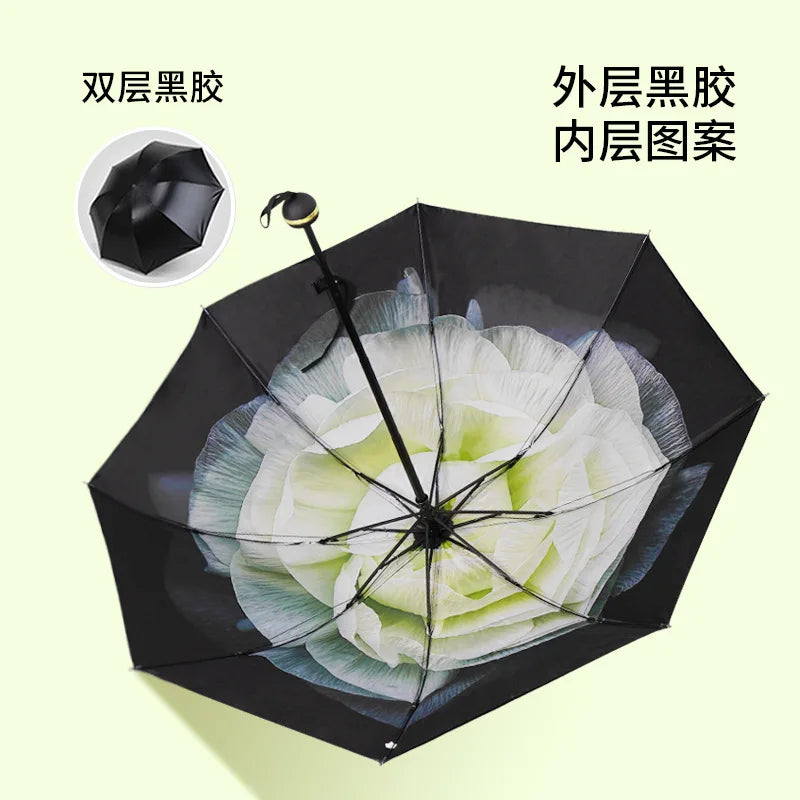 Sun Umbrella UV Protection Sunblock Double Sunshade Umbrella Both Rain and Shine Vinyl Umbrella Oasis Select 1