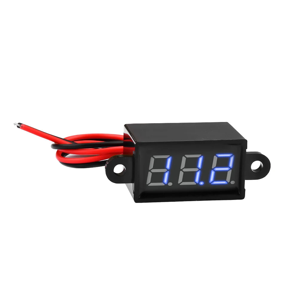 DC 3.0V-30.0V Digital Car Voltmeter Automotive Voltage Meter Waterproof 12V 24V Motorcycle Vehicle LED Display Voltage Tester Oasis Select Blue light
