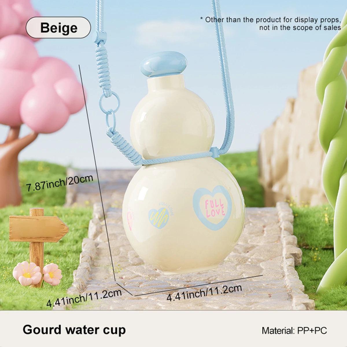 Water bottle, girls high value gourd water cup, large capacity with outdoor portable water bottle, sports water bottle Oasis Select WHITE 880ml