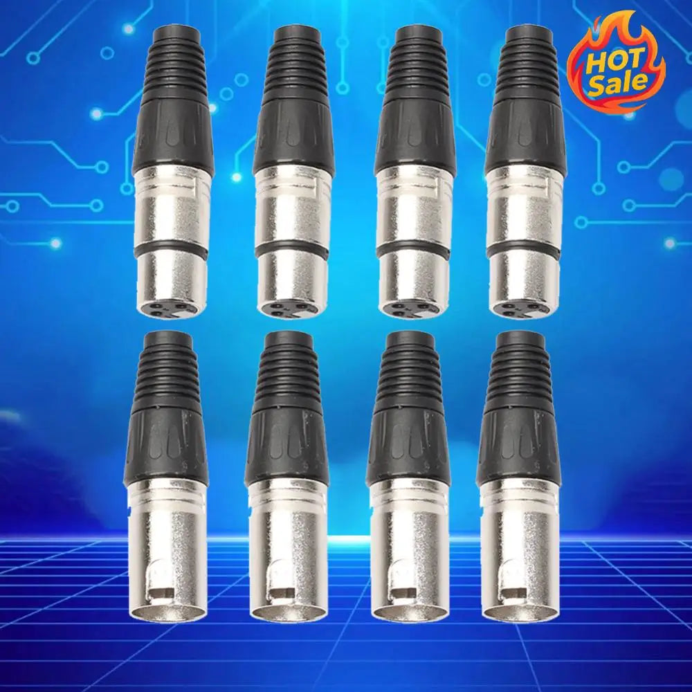 8pcs 3Pin XLR Female Male Socket Panel Mount Chassis Plug Connectors Adapters Oasis Select