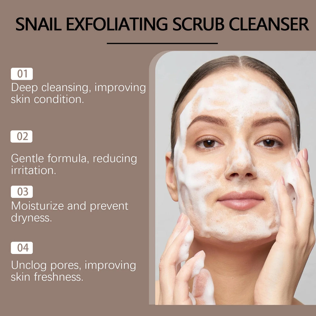 Hoygi Snail Mucin Exfoliating Face Wash – Hyaluronic Acid Exfoliating Face Wash Oasis Select