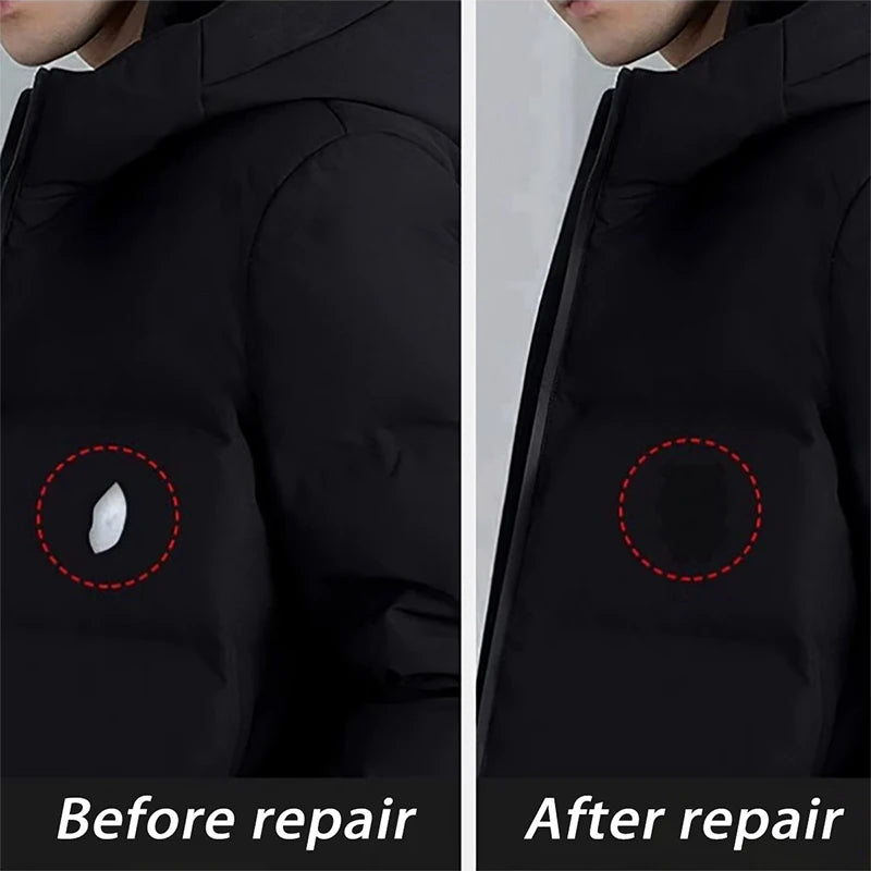 Universal Black Self-Adhesive Fabric Repair Patch (2-Piece) – No-Cut Instant Fix For Down Jackets & Coats Oasis Select