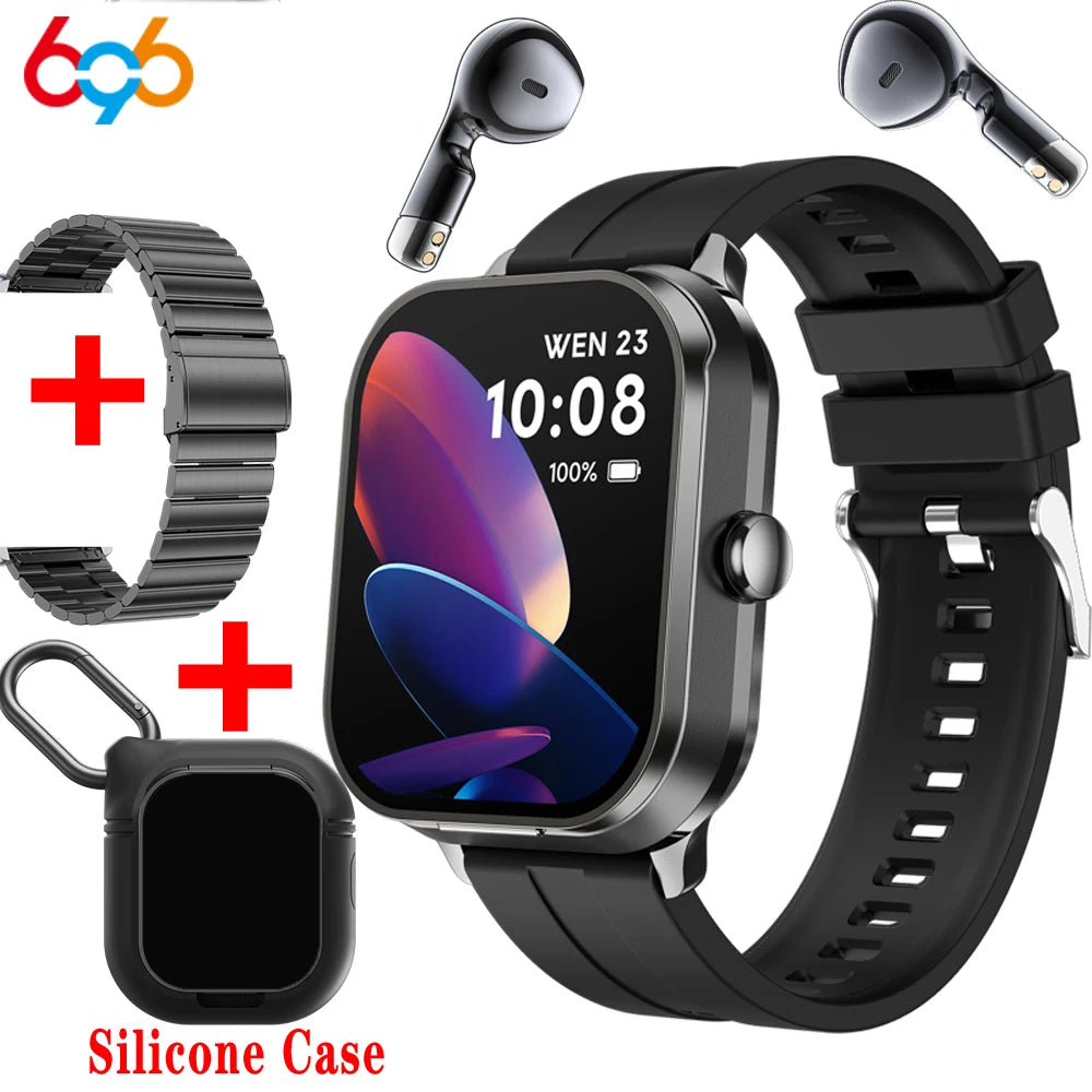 2 In 1 TWS Headset Bluetooth Call Smart Watch Sport Fitness Waterpoof Heart Rate Music Playing Weather Headphone Smartwatch NFC Oasis Select BKBKS A BK1M China Mainland