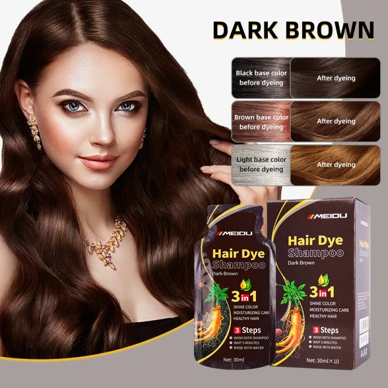 Meidu 3-in-1 Hair Dye Shampoo – Instant Gray to Black, 30ml Hair Dye Shampoo Oasis Select