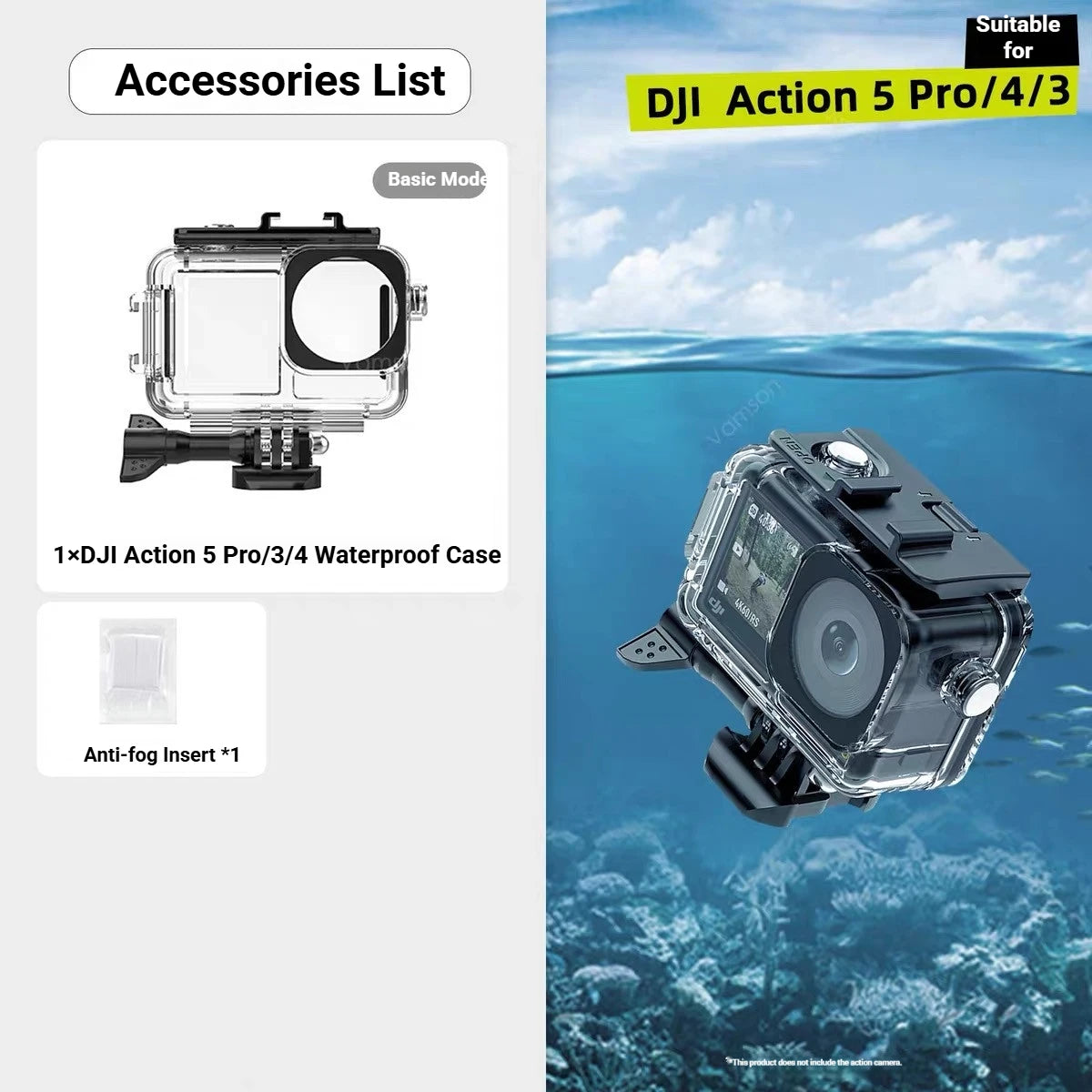 DJI OSMO Action 3/4/5 Pro 40M Waterproof Diving Housing Case