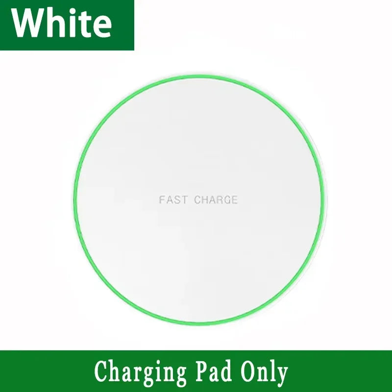 Wireless Charger Lightweight Desktop Phone Pad For iPhone 16 15 14 13 12 Pro Max Samsung Xiaomi Cell Phone Fast Charging Station Oasis Select White