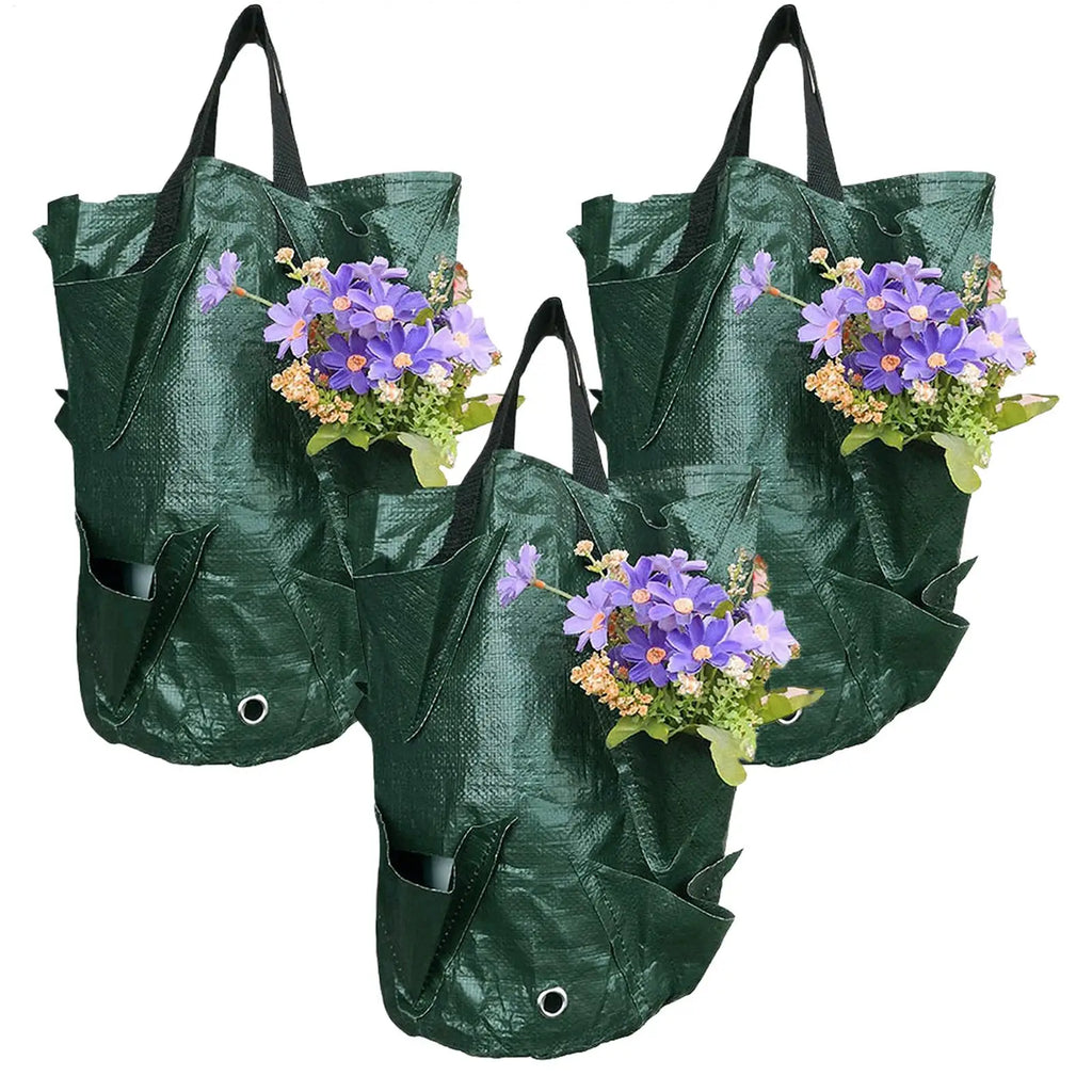 3Pcs Hanging Grow Bags For StrawberryTomatoes Hanging Planting Grow Bag Vertical Garden Strawberry Planter Pot Aeroponic Tower Oasis Select