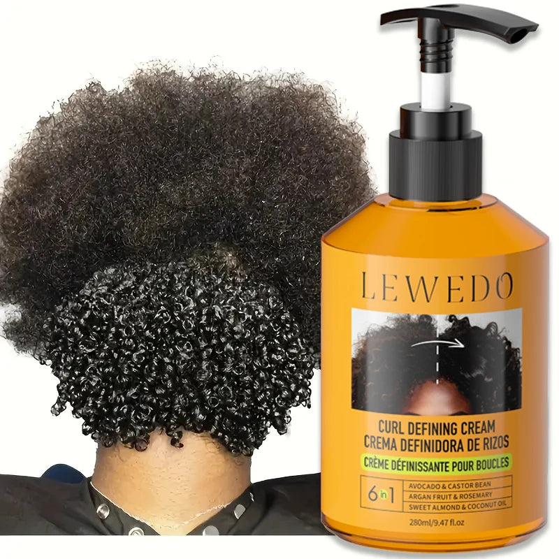 LEWEDO Black Castor Oil Curl Defining Cream 280ml | Anti-Frizz