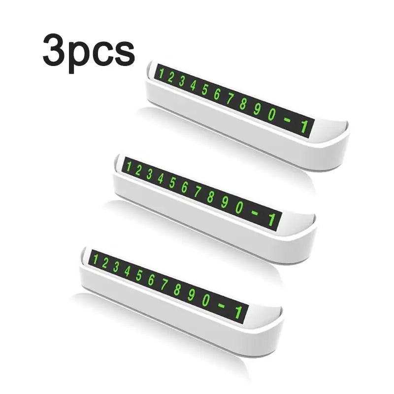 1/2/3/4pcs Portable Car Phone Number Card Temporary Parking Card Plate Telephone Number Car Park Stop Automobile Accessories Oasis Select White 3pcs