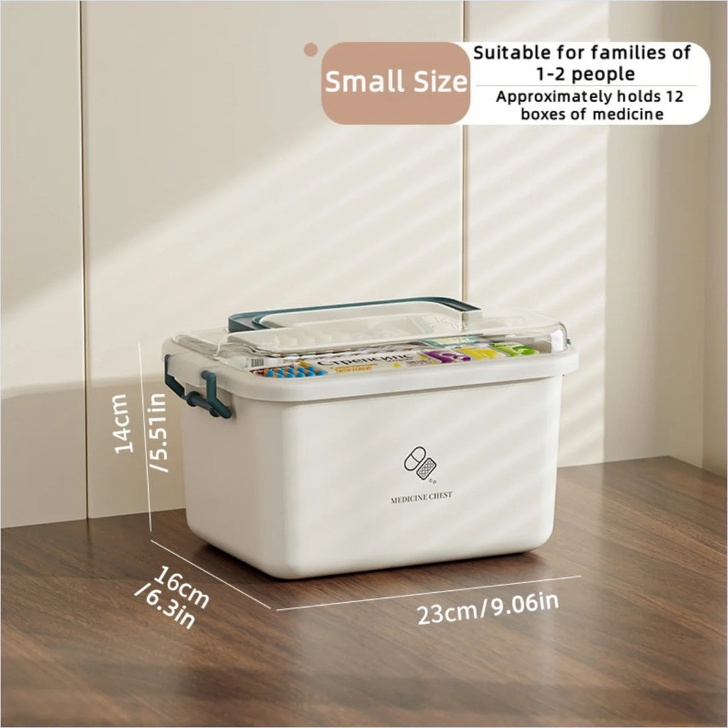 Large Portable Medicine Organizer Box Multifunctional First Aid Storage with Dividers for Pills/Drugs Household Medical Kit Oasis Select Small Blue