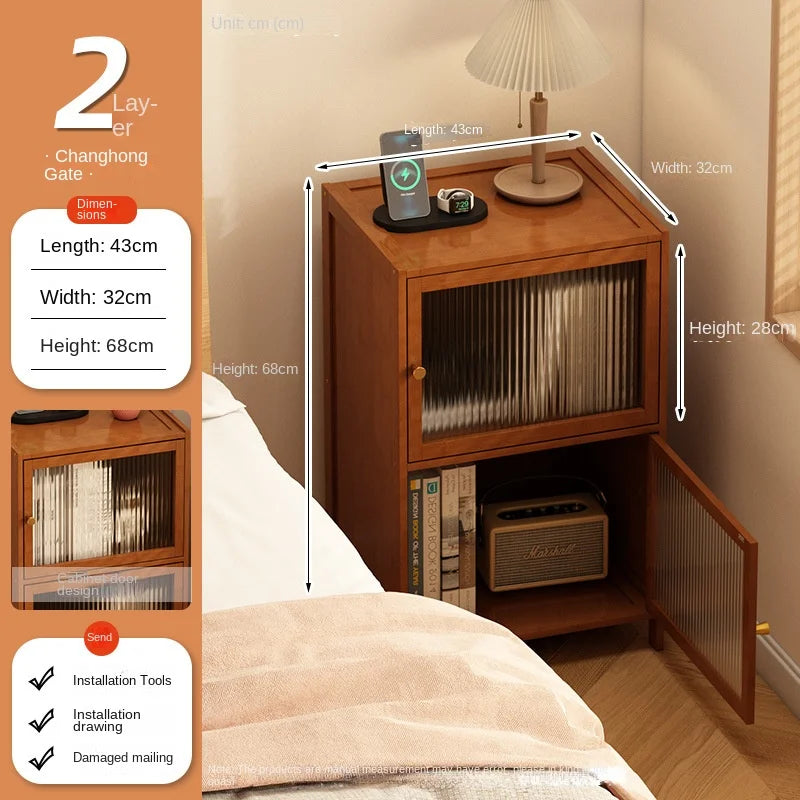 Bedside table storage rack, small household bedroom bedside cabinet alternative, 2024 new model, simple and modern for rental ro Oasis Select BTwoFloor 43cm
