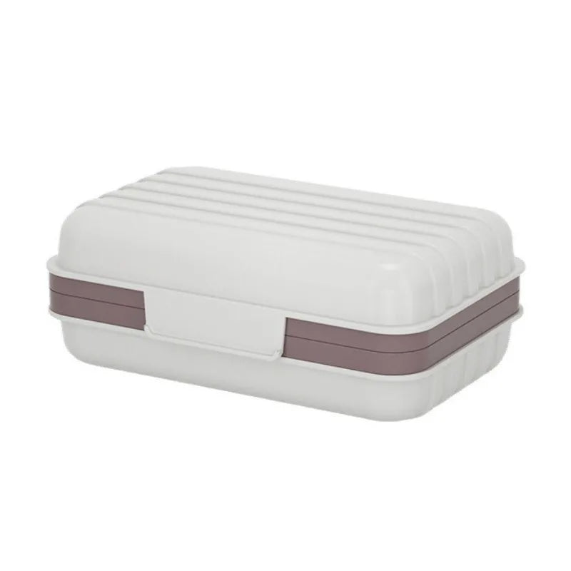Compact Soap Dish with Lid Keeps Dry for Bathroom Travel Home Essentials Soap Holder Tray Bathroom Accessory Container Oasis Select 1PC Grey White