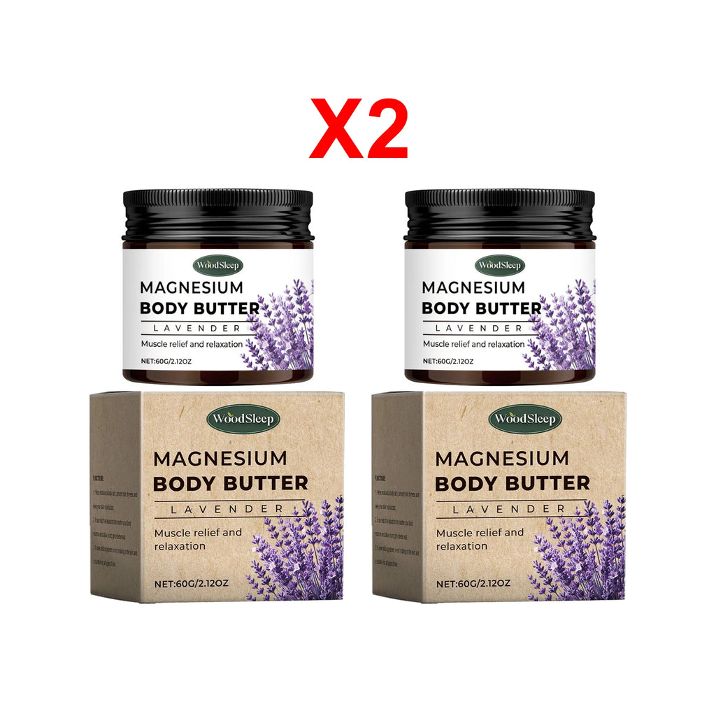 WOODSLEEP Magnesium Body Cream with Lavender – Muscle Relief Magnesium Body Cream Oasis Select 2PCS