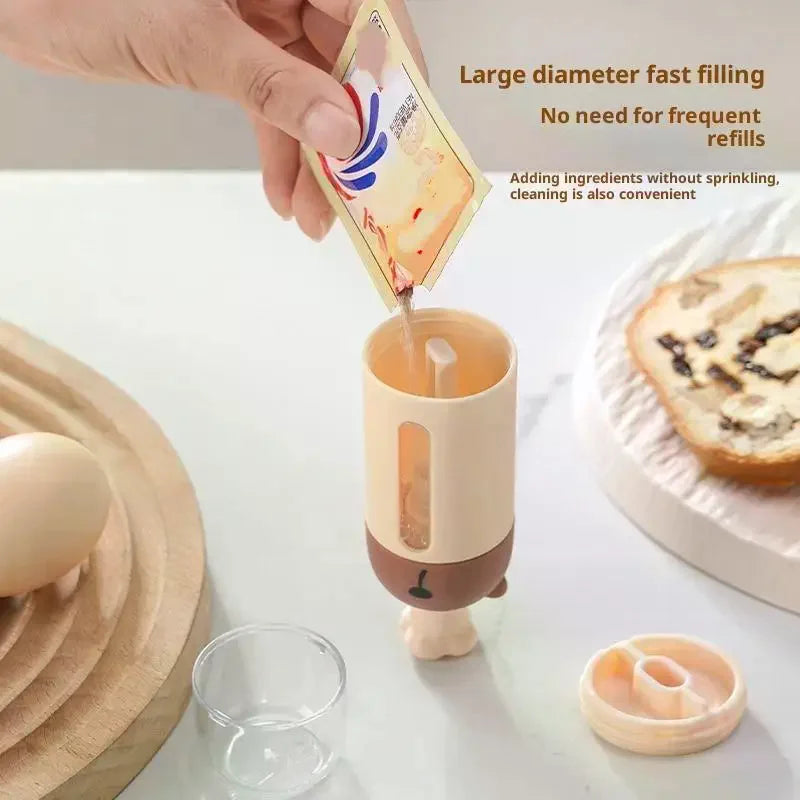 Quantitative Salt Shaker Push Type Metering Salt Dispenser Sugar Bottle Canister Moisture-Proof Kitchen Storage Oasis Select
