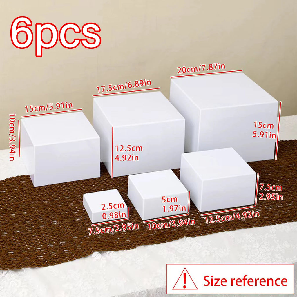 5pcs/6pcs acrylic white/transparent cake display rack suitable for business birthday banquets, weddingsholiday decoration racks Oasis Select 6pcs - white