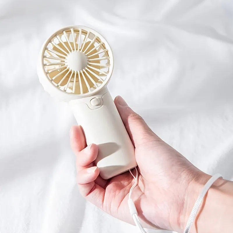Mini Portable Fan, Lightweight Handheld Fan - Ideal for Office, Outdoor, Traveling (Requires AAA batteries, not included) Oasis Select WHITE