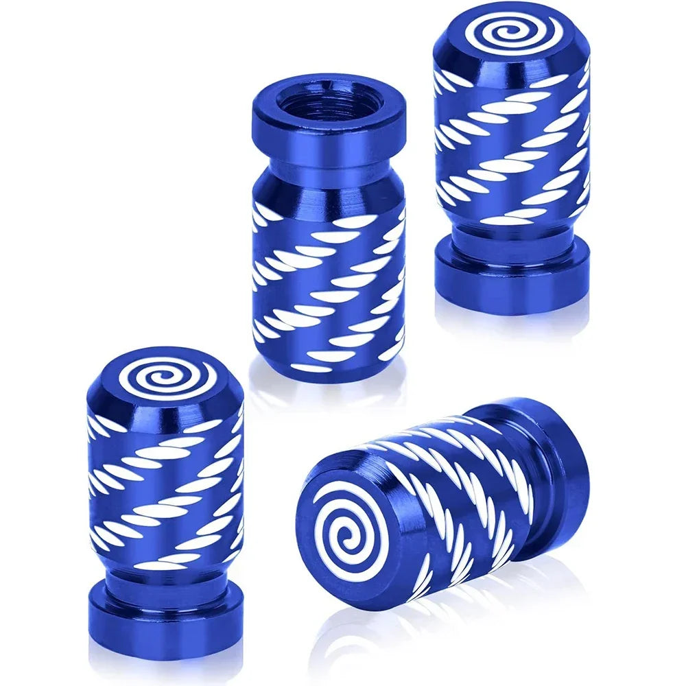 4Pcs Tire Valve Stem Cap Cover Metal Tire Air Caps Corrosion Resistant Leak-Proof Wheel Tyre Stem Covers for Car Motorcycle Bike Oasis Select Blue