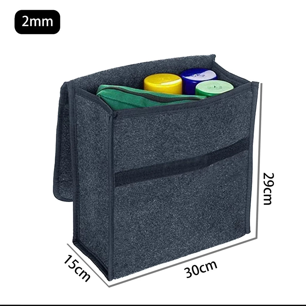 1PC Dark Gray Car Felt Storage Box Car Storage Bag Enlarged and Thickened Soft Felt Storage Box Household Storage Box Oasis Select 2mm(30-15-29cm)
