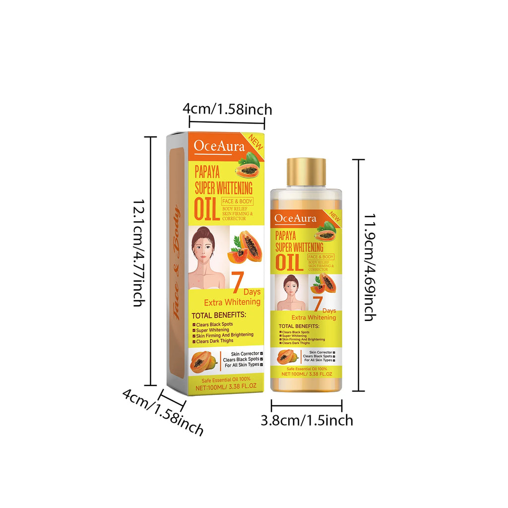Papaya Whitening Body Oil Nourishing Brightening Skin Care Relaxing Muscle Smoothing Moisturizing Body Massage Skin Papaya Oil Oasis Select