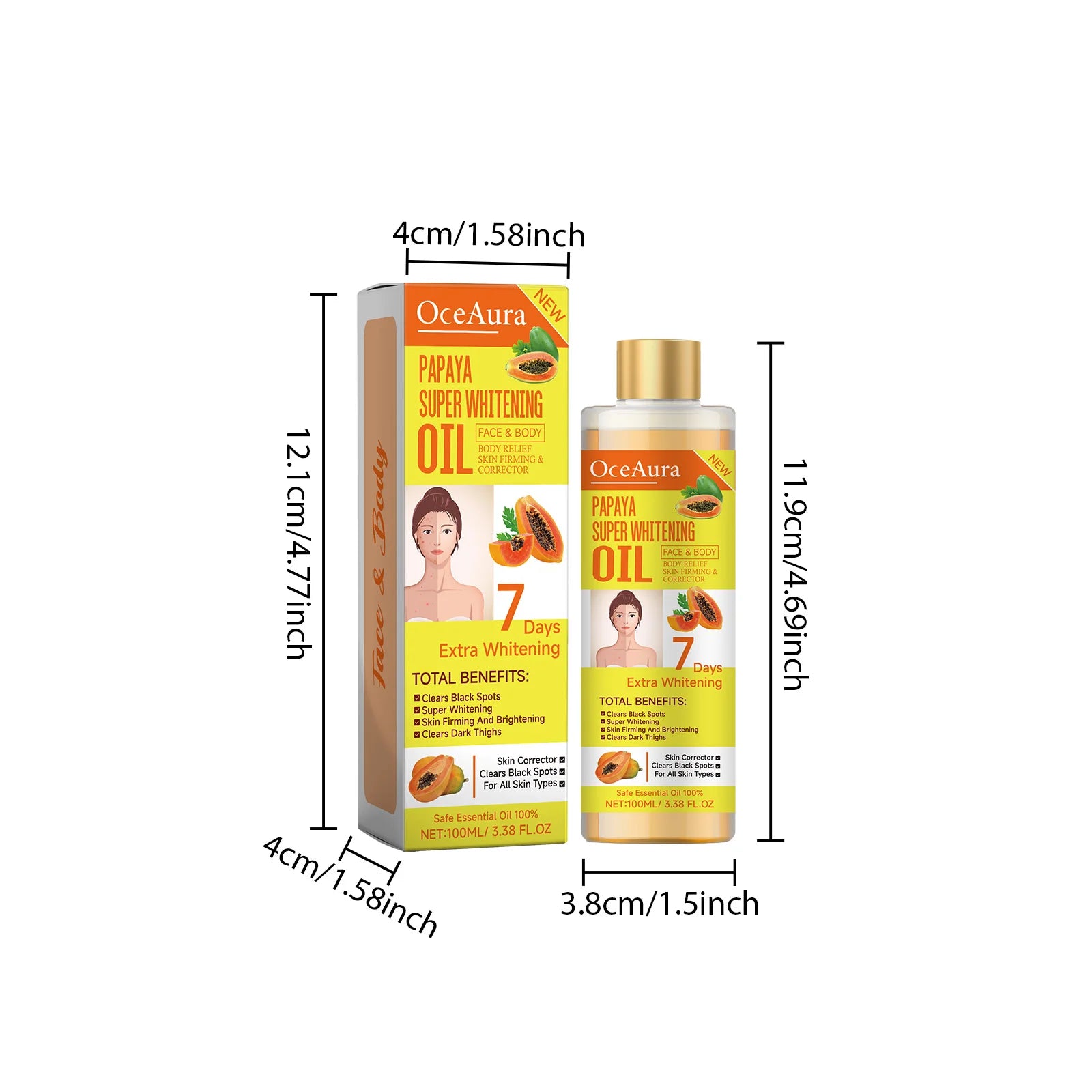 Papaya Whitening Body Oil Nourishing Brightening Skin Care Relaxing Muscle Smoothing Moisturizing Body Massage Skin Papaya Oil Oasis Select