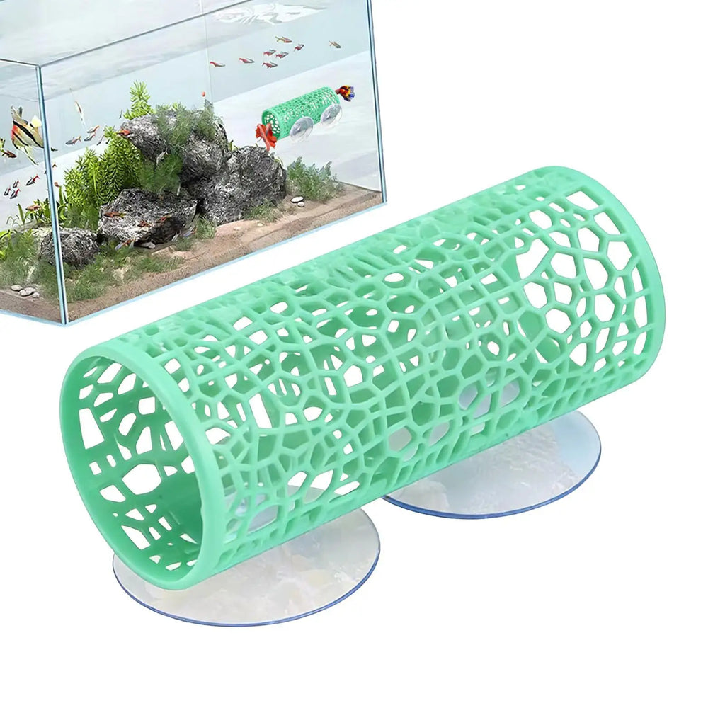 Fish Tank Tunnel Hollow Suction Small Safe Fish Tank Cave Betta Habitat Resting Shelter Ornament for Aquatic Pets Cichlids Oasis Select