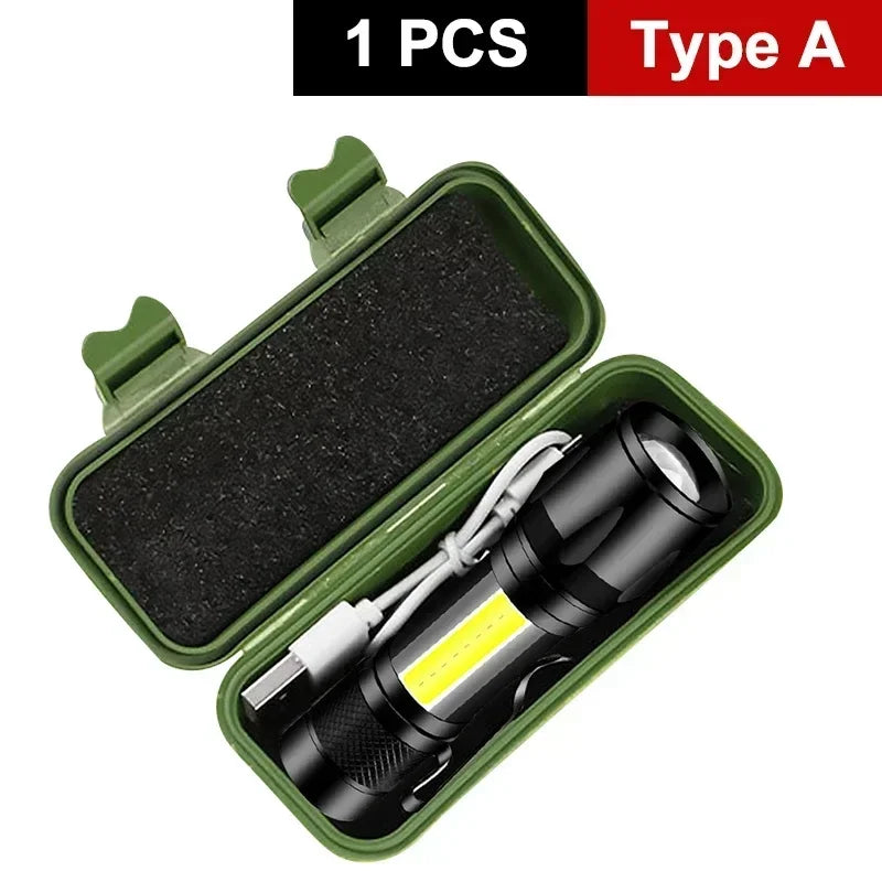 High Power Led Flashlight Portable Rechargeable Spotlights Camping Outdoor Light Lanterna Fishing Lamp Long Lasting Lamps Mini Oasis Select Type B