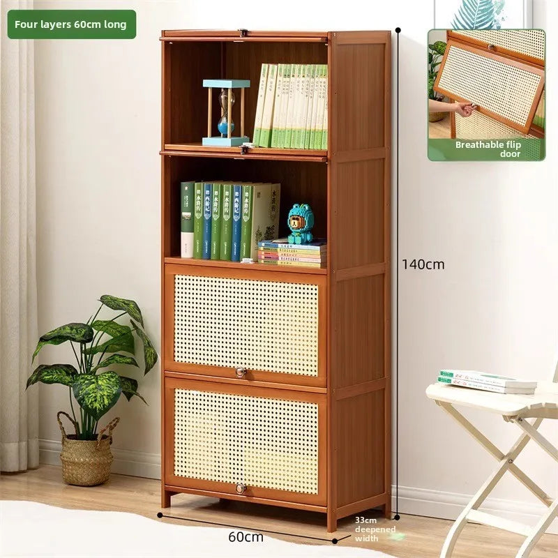 table Bookcase with door Household children's corner Bookshelf Internet celebrity American TV Wall narrow cabinet display shelf Oasis Select Fourth floor 60
