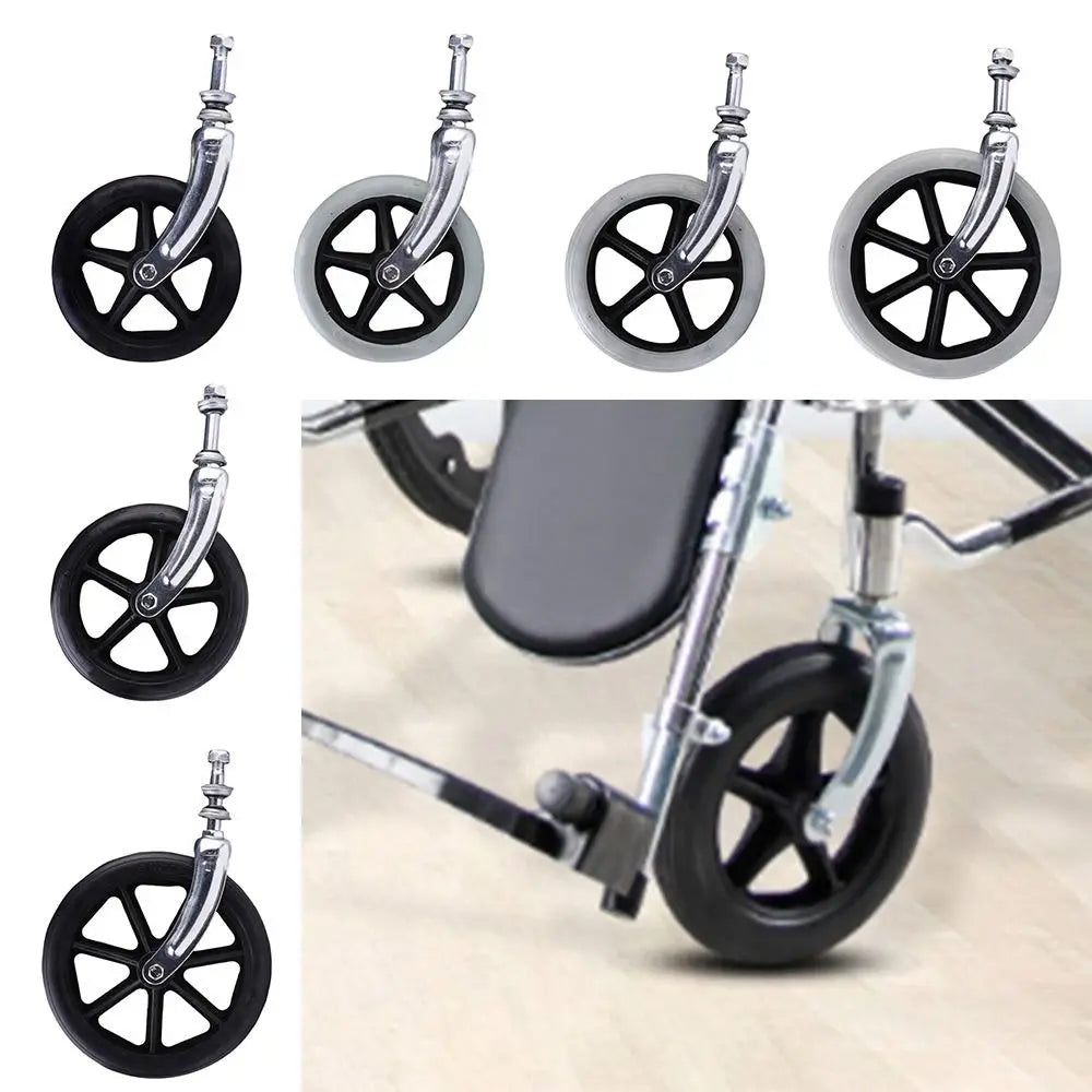 Rubber Wheelchair Front Castor Anti Slip 6/7/8Inch Shopping Cart Wheels with front fork Replacement Travelling Trolley Caster Oasis Select