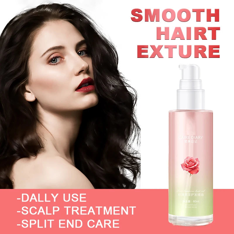 Rose brightening hair care essential oil, brightens and smoothes hair, improves curls, perms and frizzy hair Oasis Select