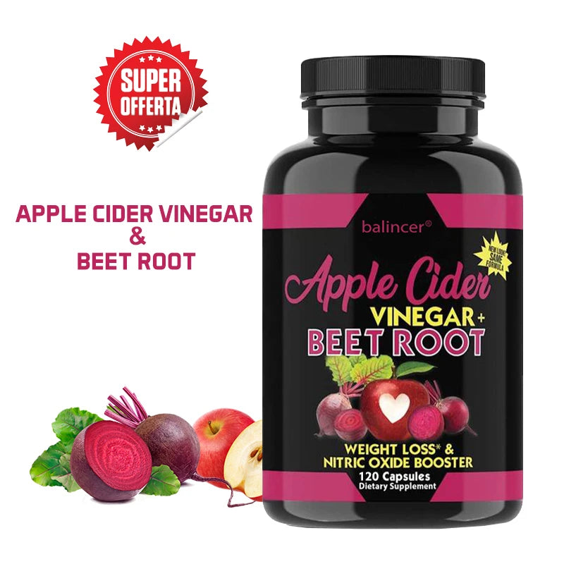 Beetroot & Apple Cider Vinegar Capsules | Immune, Detox & Weight Herbal Supplement Capsules Oasis Select