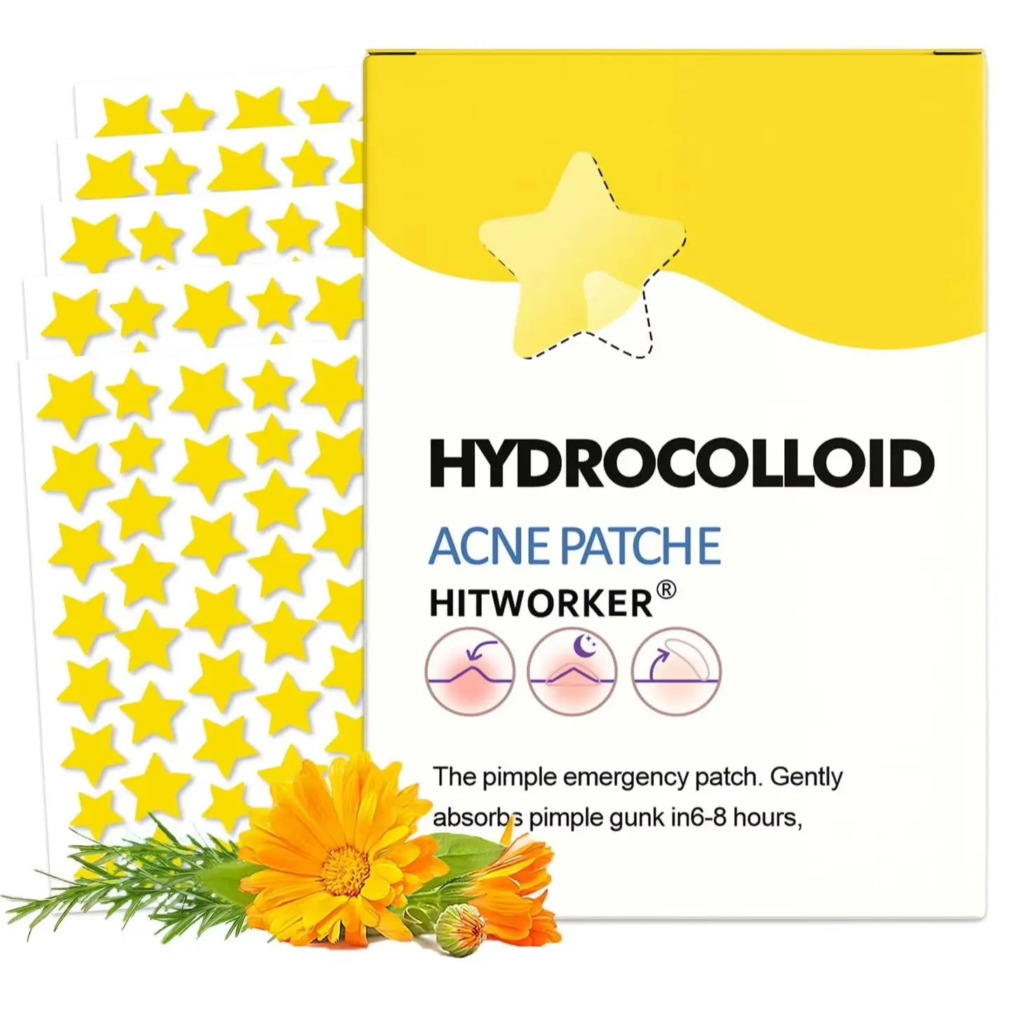 400/200 pieces/box yellow star shaped face acne patch, mild and non irritating hydrogel acne patch, necessary to cover acne Oasis Select