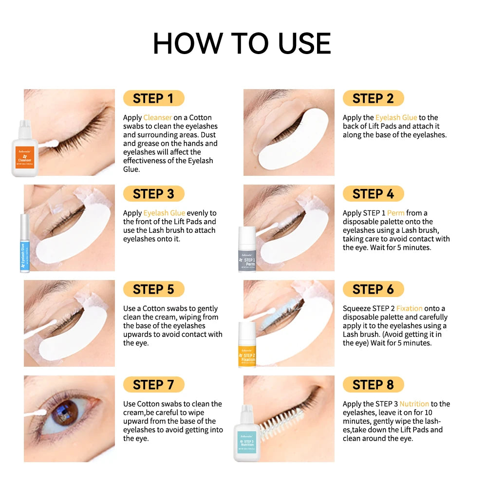 Lakerain Eyelash Lifting Kit Semi-Permanent Lash Liting & Perming Makeup Tools Combo Long-Lasting Eyelashes Styles Cosmetic Oasis Select