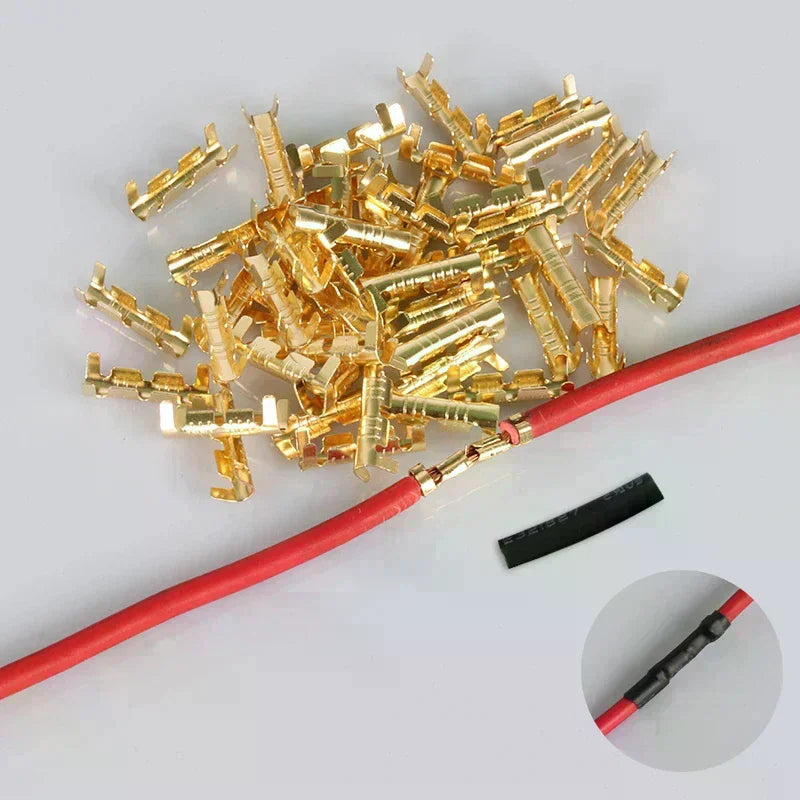 200pcs 453 U-Terminal Lug Wire Butt Joint Cold Terminal, Fascia Of Small Tooth With Heat Shrinkable Tube 0.5-1.5mm2 Oasis Select