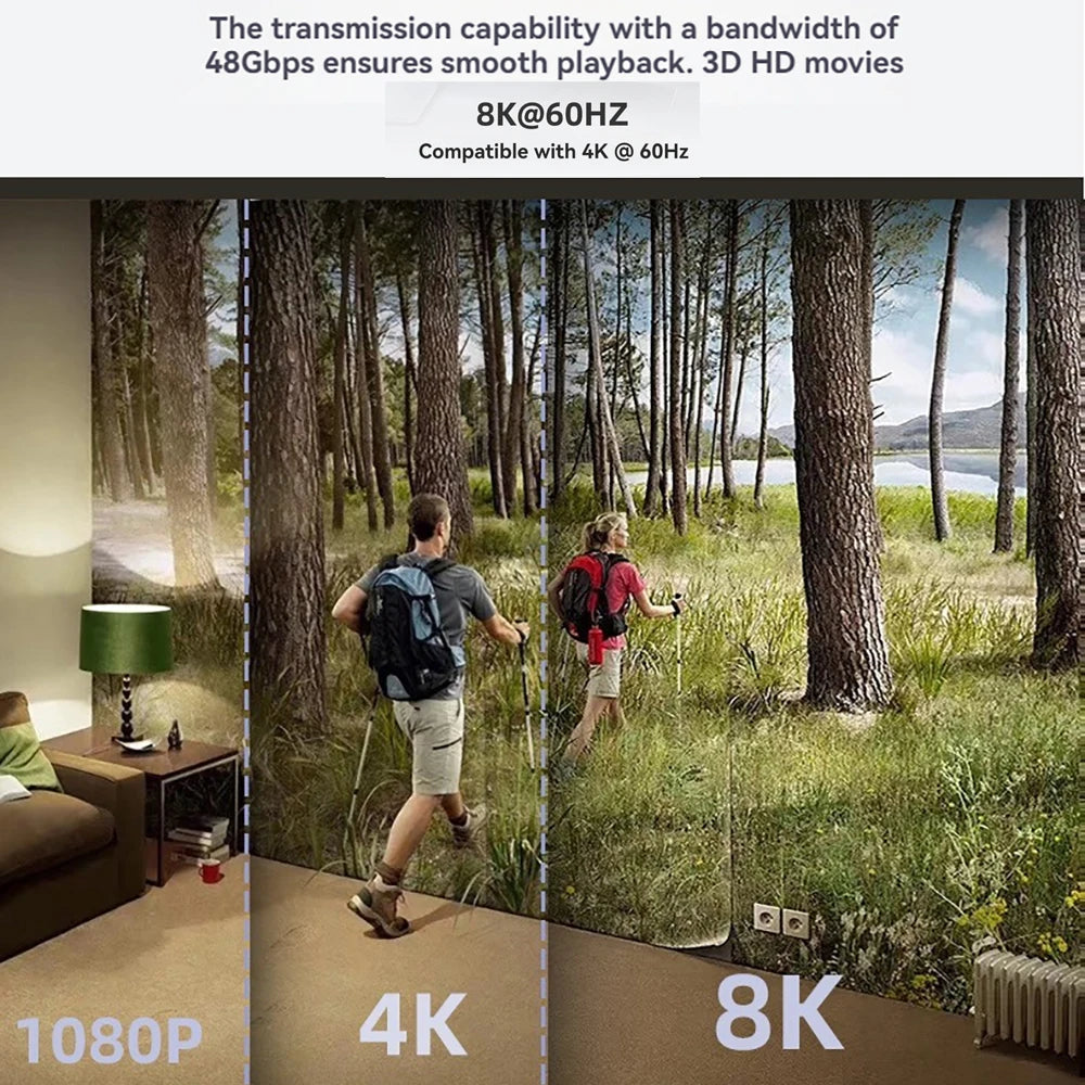 HDMI-Compatible 2.1 Cable 8K@60Hz 4K@120Hz 48Gbps Ultra High Speed HDR for Laptop Projector PS4 PS5 HDTV Cord 0.2m 1m 0.5m Oasis Select