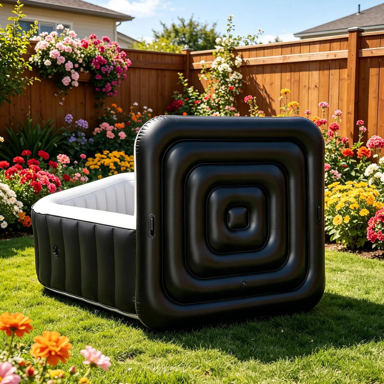 Inflatable Tub Cover Energy-Saving Lightweight Thermal Portable Lid Square Hot Tub Thermal Cover for Bathroom Bathtub Water Oasis Select
