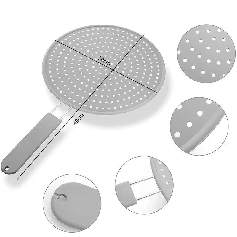 Silicone Splatter Screen with Handle – Oil Splash Guard Lid Splatter Screen Oasis Select