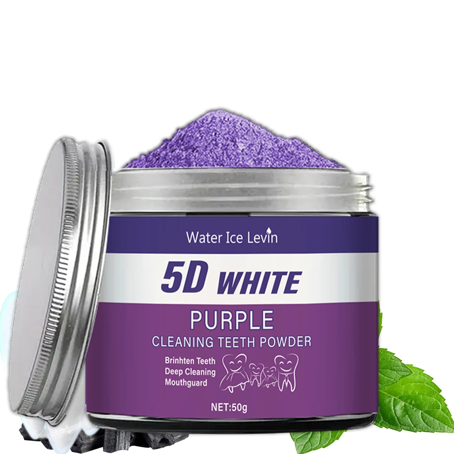 Purple Teeth Whitening Powder 50g – Pearl Essence Deep Clean Teeth Whitening Powder Oasis Select