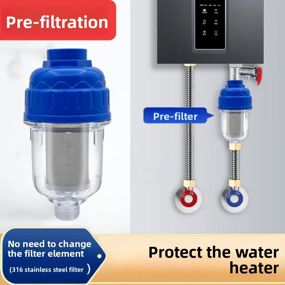 316 Stainless Prefilter Purifier Output Universal Faucet Filter Pre-filter Washing Machine Tap Strainer Water Heater Shower Head Oasis Select