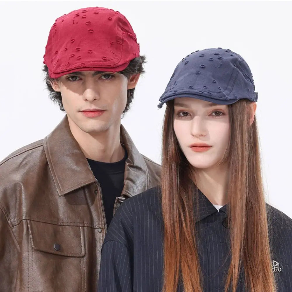 Fashion Hole Sketching Beret Hat Cotton Adjustable Painter Hat Soft Newsboy Hat Hip Hop Oasis Select