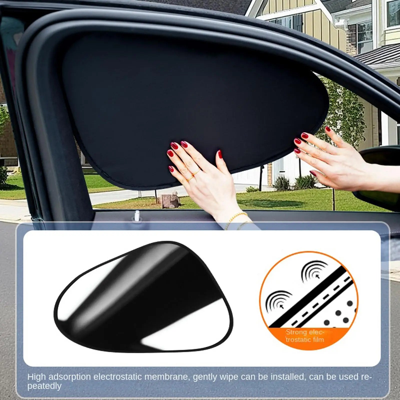 Summer Electrostatic Sun Visor for Car Side Window Sun Shade Curtains Anti-Glare UV-Blocker Auto Sun Protection Cover Visor Oasis Select