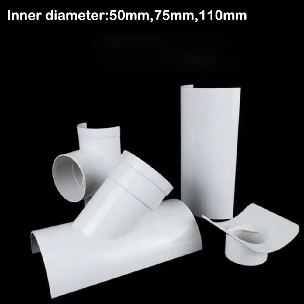New PVC Tube Repair Patch Open Tee 50 75 110 Pipe Joint White Plumbing Accessories Home Oasis Select