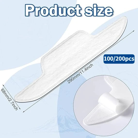 100/200 PCS Collar Protectors for Shirts Hat Sweat Liner Disposable Self-Adhesive Collar Protectors for Important Occasion Oasis Select