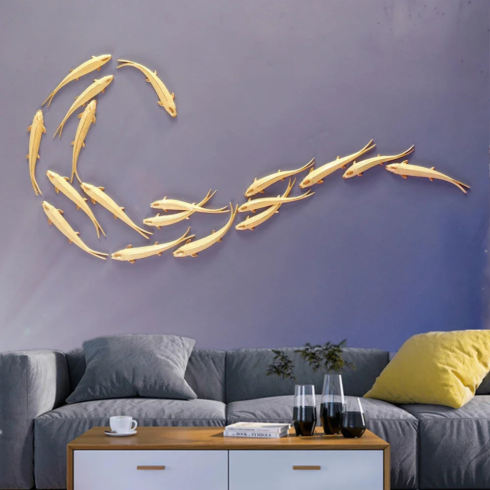 Living Room Background Wall Creative Decoration Wall Hanging Dining Room Wall Decoration Hanging Fish Oasis Select