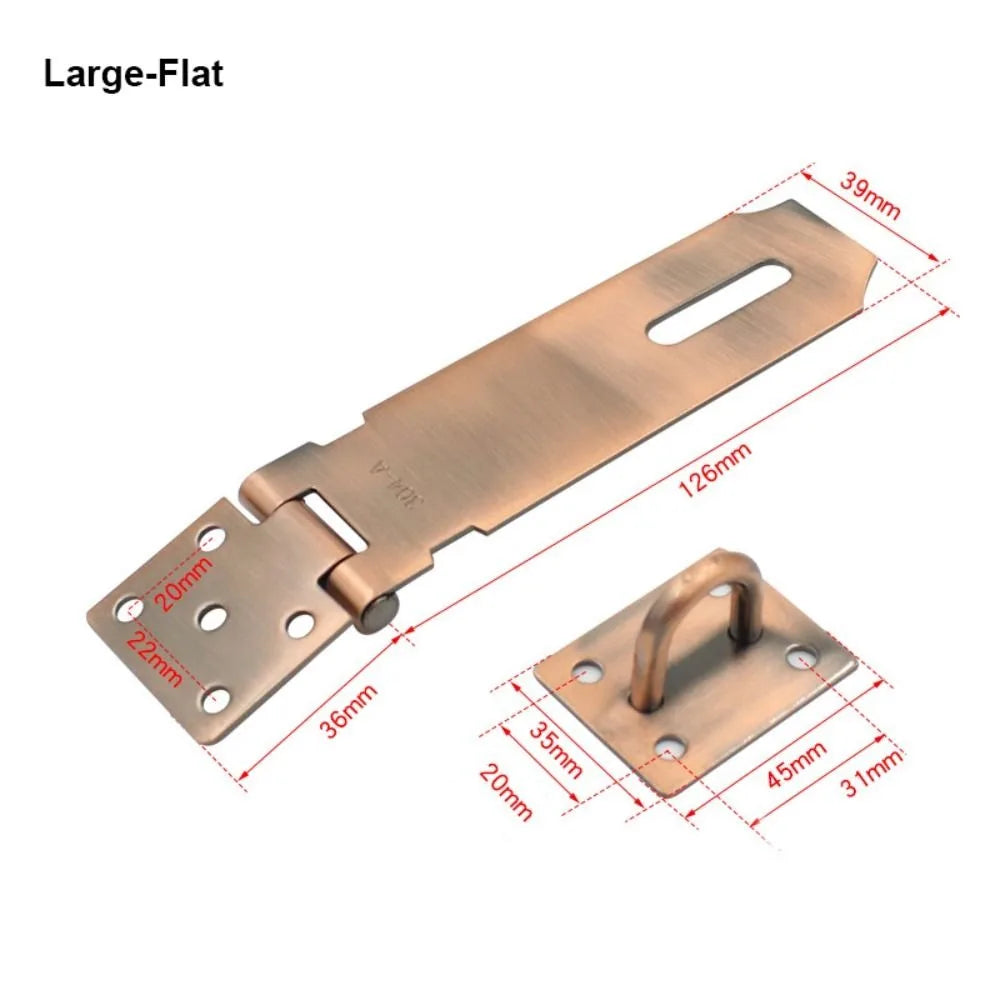 Padlock Hasp Door Clasp Lock 90 Degree Right Angle Shed Gate Latch Household Burglar-proof Bolt Door Buckle with Mounting Screw Oasis Select L-Flat Gold