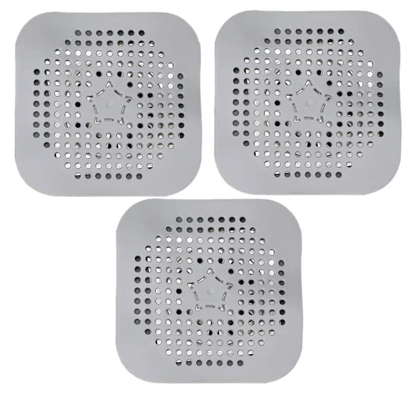 3-Pack Silicone Drain Hair Catcher – Shower, Sink & Bathtub Drain Hair Catcher Oasis Select Grey 3pcs