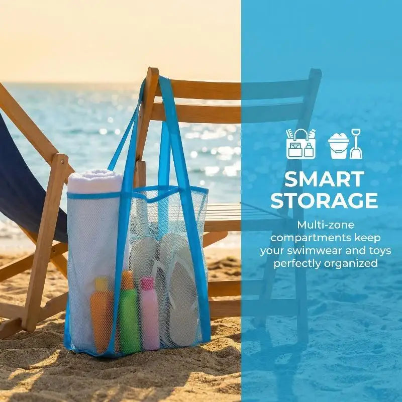 Large Mesh Tote Bag – Beach, Toys, Towels & Organizer