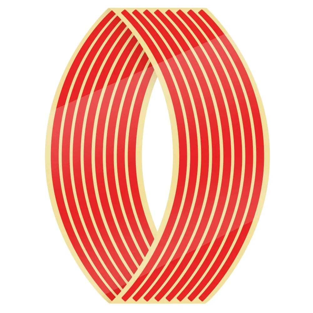 1-6set Wheel Sticker Reflective Rim Stripe Tape Bike Motorcycle Stickers For Honda For Kawasaki Z750 Z800 For YAMAHA MT07 MT09 Oasis Select Red