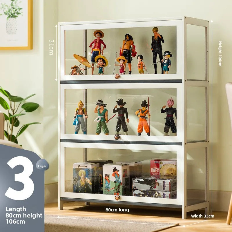 Figure display cabinet Floor-to-ceiling simple modern living room Layered shelves Household lockers Blind box display cabinet Oasis Select Three Doors 80