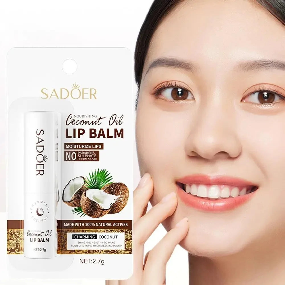SADOER Coconut Lip Balm 2.7g – Moisturizing Daily Lip Care Coconut Lip Balm Oasis Select