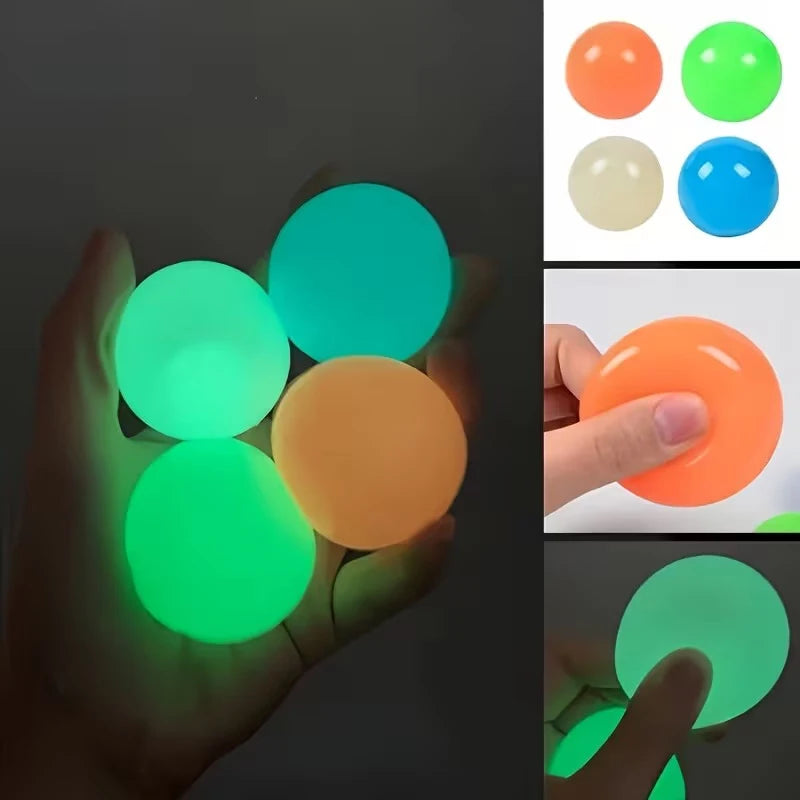 5/10Pcs Glow-in-the-Dark Sticky Ceiling Balls Fidget Toys Stress Relief Sensory Wall & Ceiling Decor Glows Balls Oasis Select